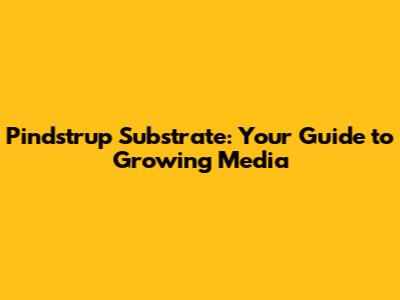 Pindstrup Substrate: Your Guide to Growing Media