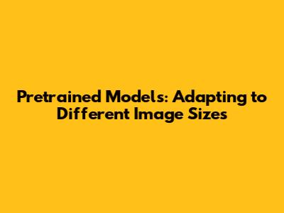 Pretrained Models: Adapting to Different Image Sizes