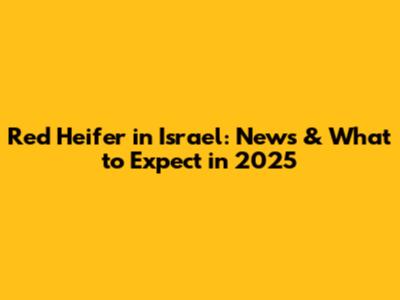 Red Heifer in Israel: News & What to Expect in 2025