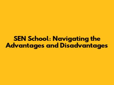 SEN School: Navigating the Advantages and Disadvantages