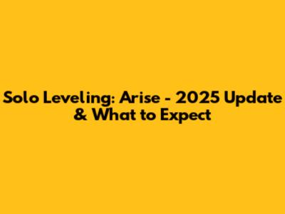Solo Leveling: Arise - 2025 Update & What to Expect