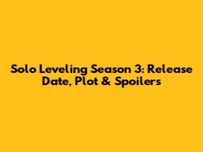 Solo Leveling Season 3: Release Date, Plot & Spoilers