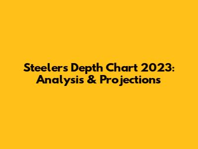 Steelers Depth Chart 2023: Analysis & Projections