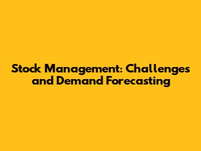 Stock Management: Challenges and Demand Forecasting