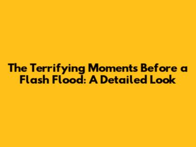 The Terrifying Moments Before a Flash Flood: A Detailed Look
