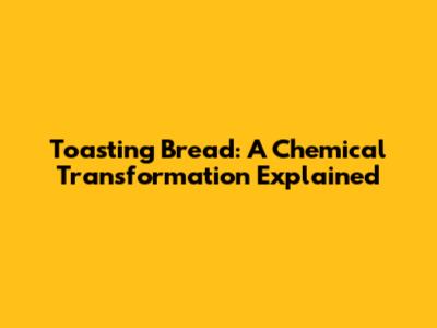 Toasting Bread: A Chemical Transformation Explained