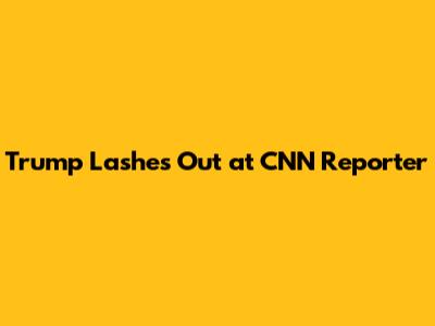 Trump Lashes Out at CNN Reporter