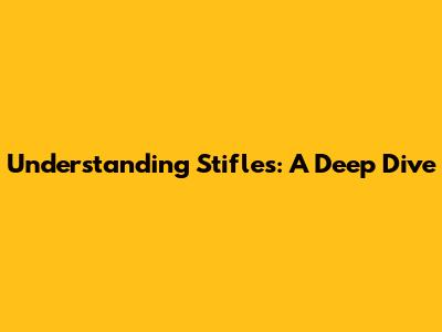 Understanding Stifles: A Deep Dive