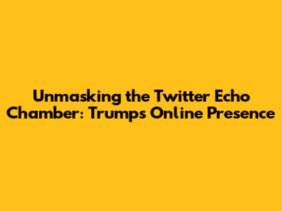 Unmasking the Twitter Echo Chamber: Trump's Online Presence