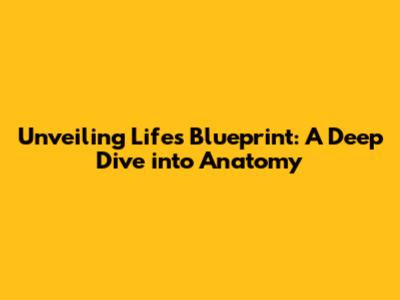 Unveiling Life's Blueprint: A Deep Dive into Anatomy