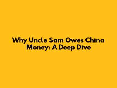 Why Uncle Sam Owes China Money: A Deep Dive