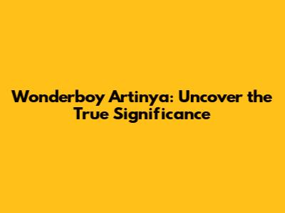 Wonderboy Artinya: Uncover the True Significance
