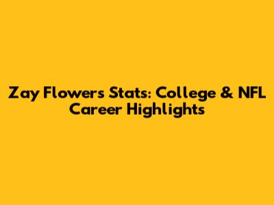 Zay Flowers Stats: College & NFL Career Highlights