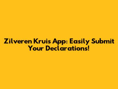 Zilveren Kruis App: Easily Submit Your Declarations!