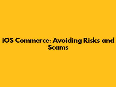 iOS Commerce: Avoiding Risks and Scams
